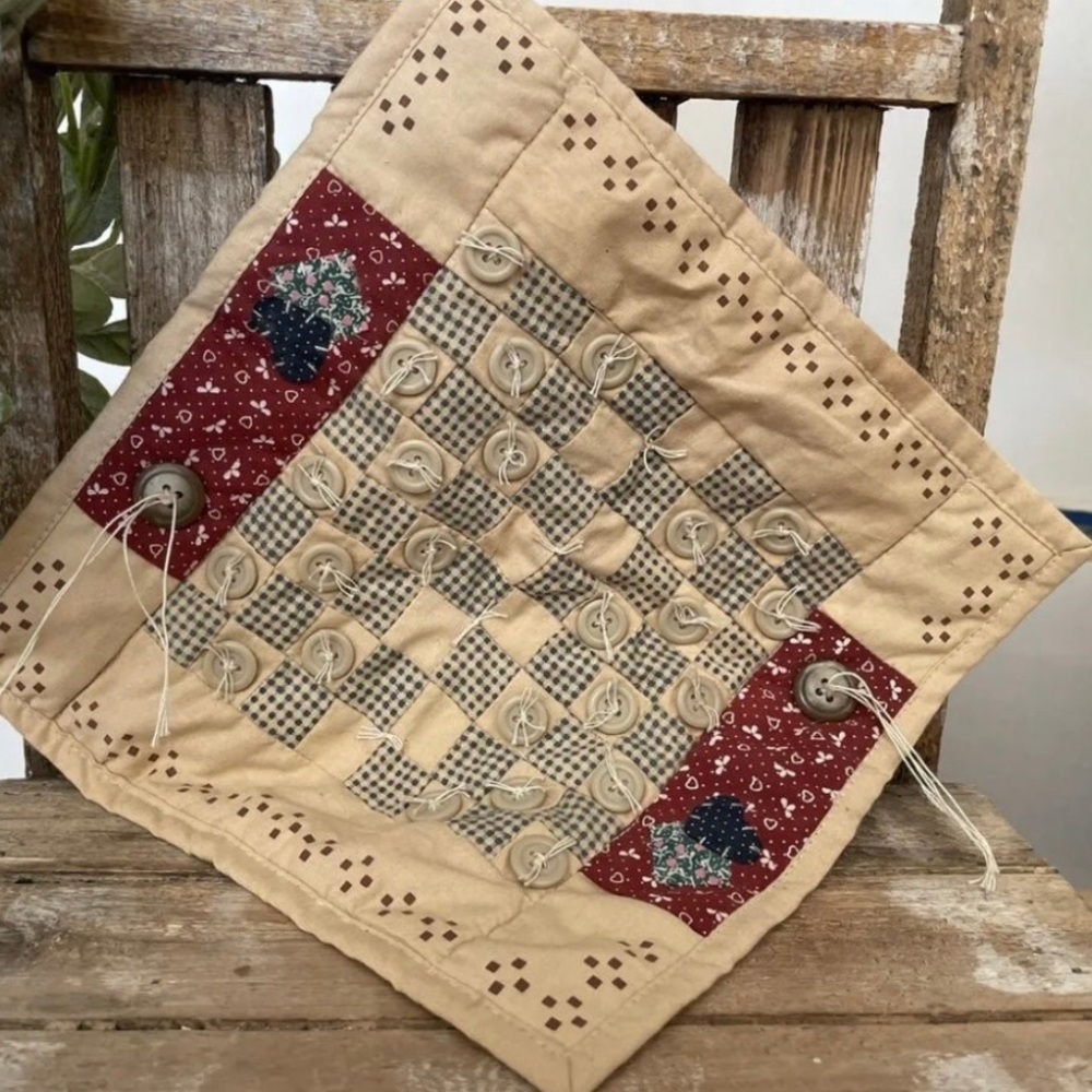 Tender Heart Treasures Mini Quilt Patch 9.5” X 9.5”  Vintage 1997 Blanket NEW!
